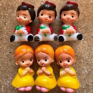 Vintage boy & girl cupcake/cake toppers